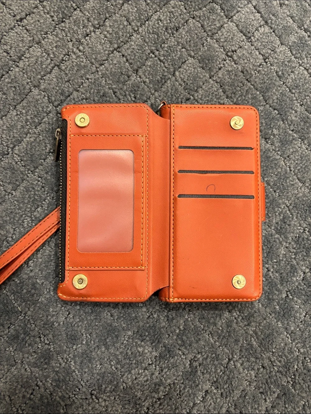 Orange Wristlet Phone Wallet Case - Unbranded